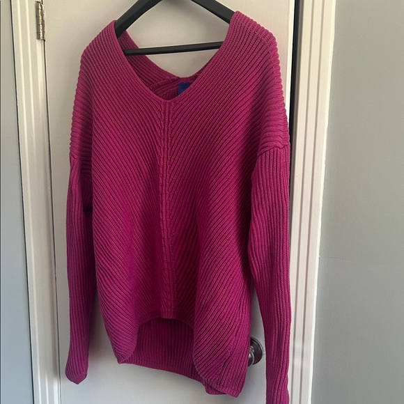 Kit and Ace Sweaters - Kit and Ace Fuchsia V-Neck Sweater